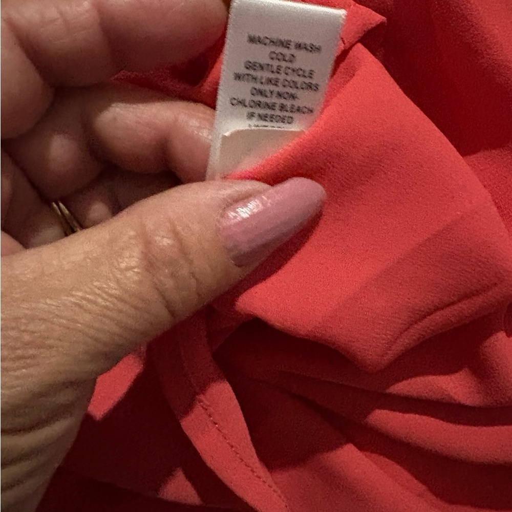 Investments Red Ruffle Bow Front Blouse - Picture 8 of 14